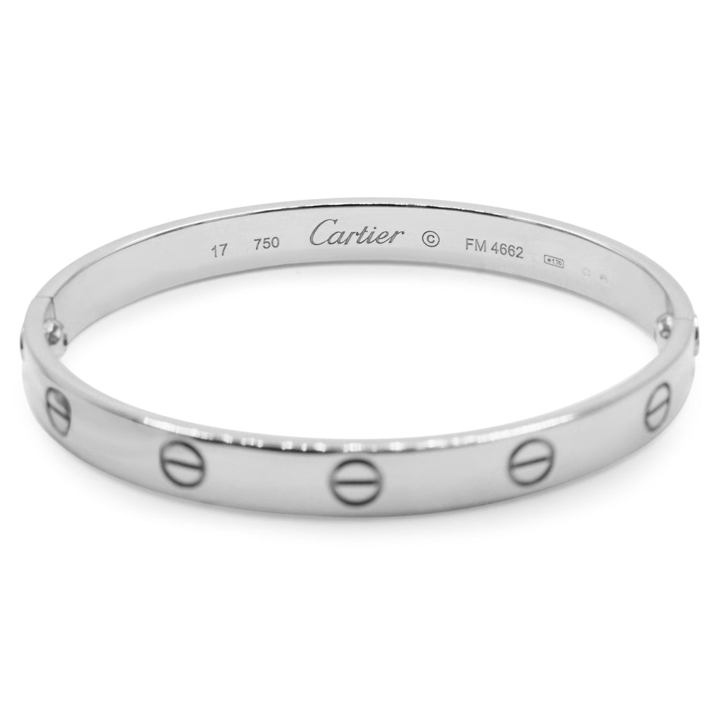 used Cartier Love Bangle Size 17 - 18ct White Gold