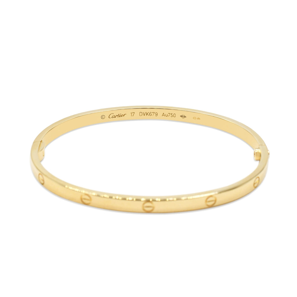 used Cartier Love Bangle Size 17 - 18ct Yellow Gold