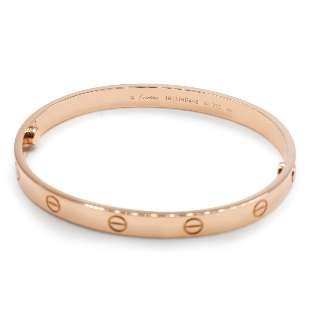 used Cartier Love Bangle Size 19 - 18ct Rose Gold