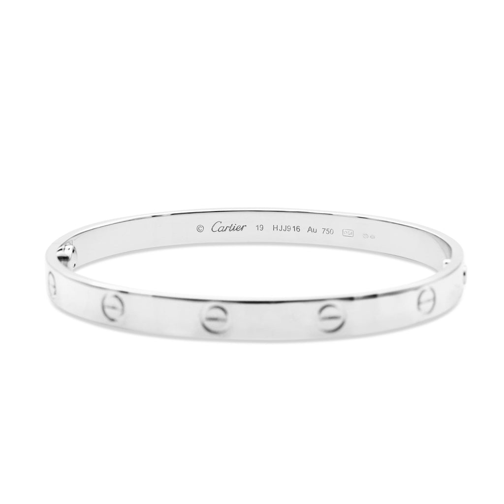 used Cartier Love Bangle Size 19 - 18ct White Gold