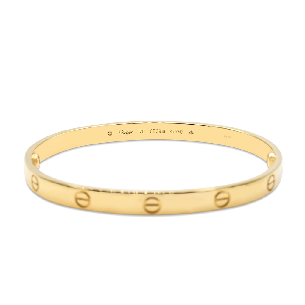 used Cartier Love Bangle Size 20 - 18ct Yellow Gold