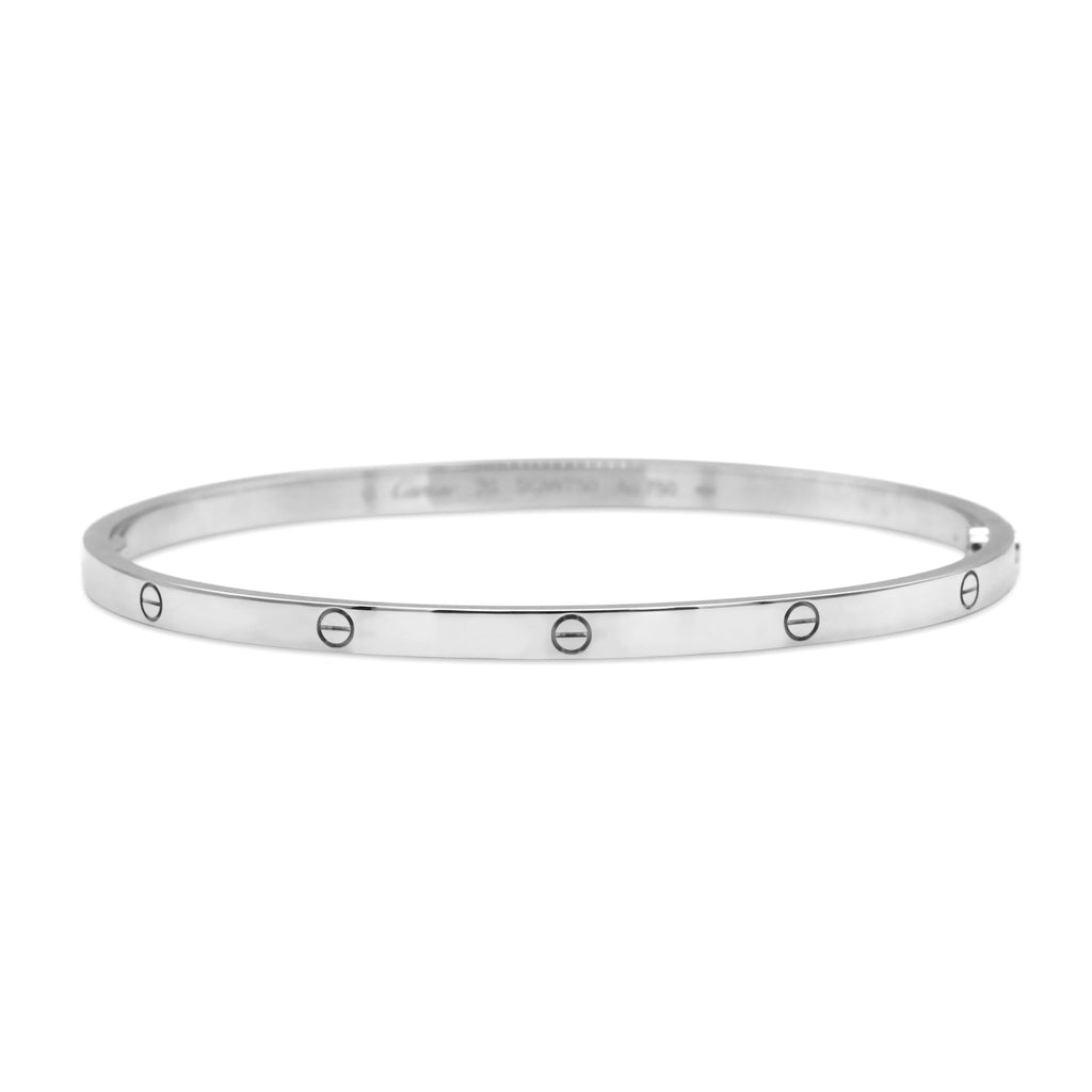 used Cartier Love Bangle Small Model 18ct White Gold - Size 16