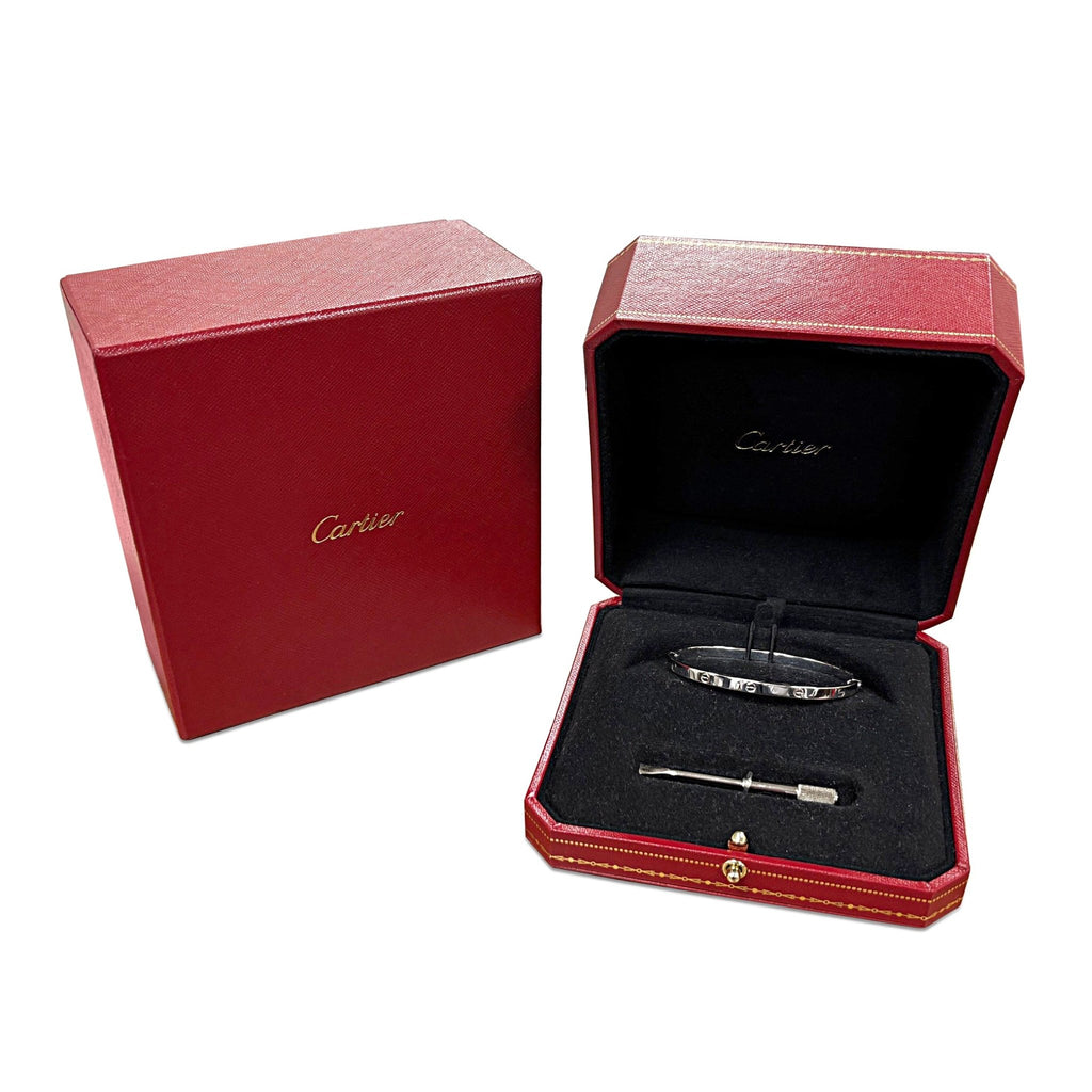 used Cartier Love Bangle Small Model 18ct White Gold - Size 16