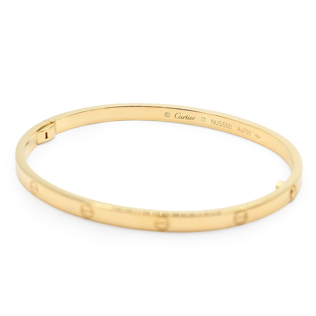 used Cartier Love Bangle Small Model 18ct Yellow Gold - Size 17