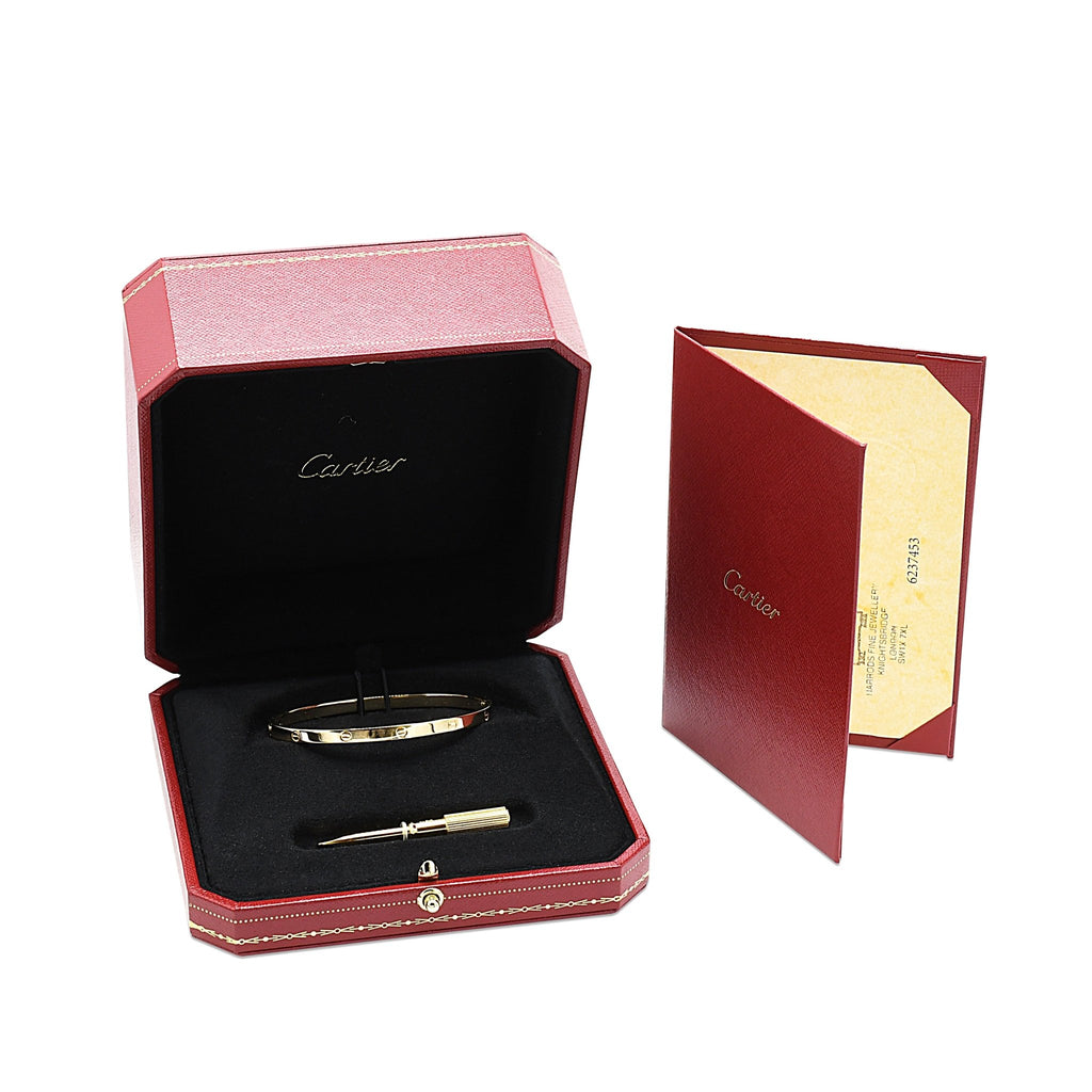 used Cartier Love Bangle Small Model 18ct Yellow Gold - Size 17