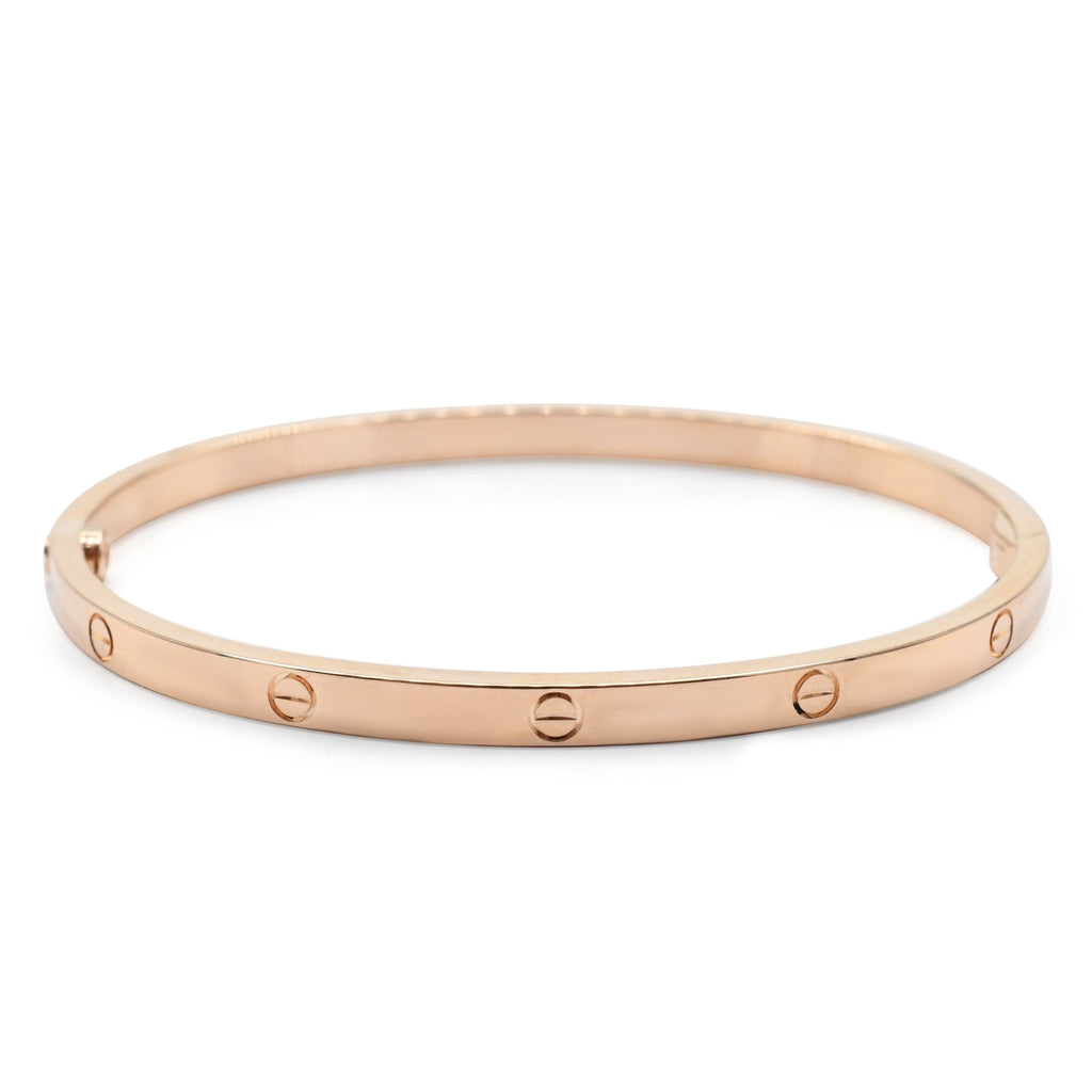 used Cartier Love Bangle, Small Model Size 17 - 18ct Rose Gold