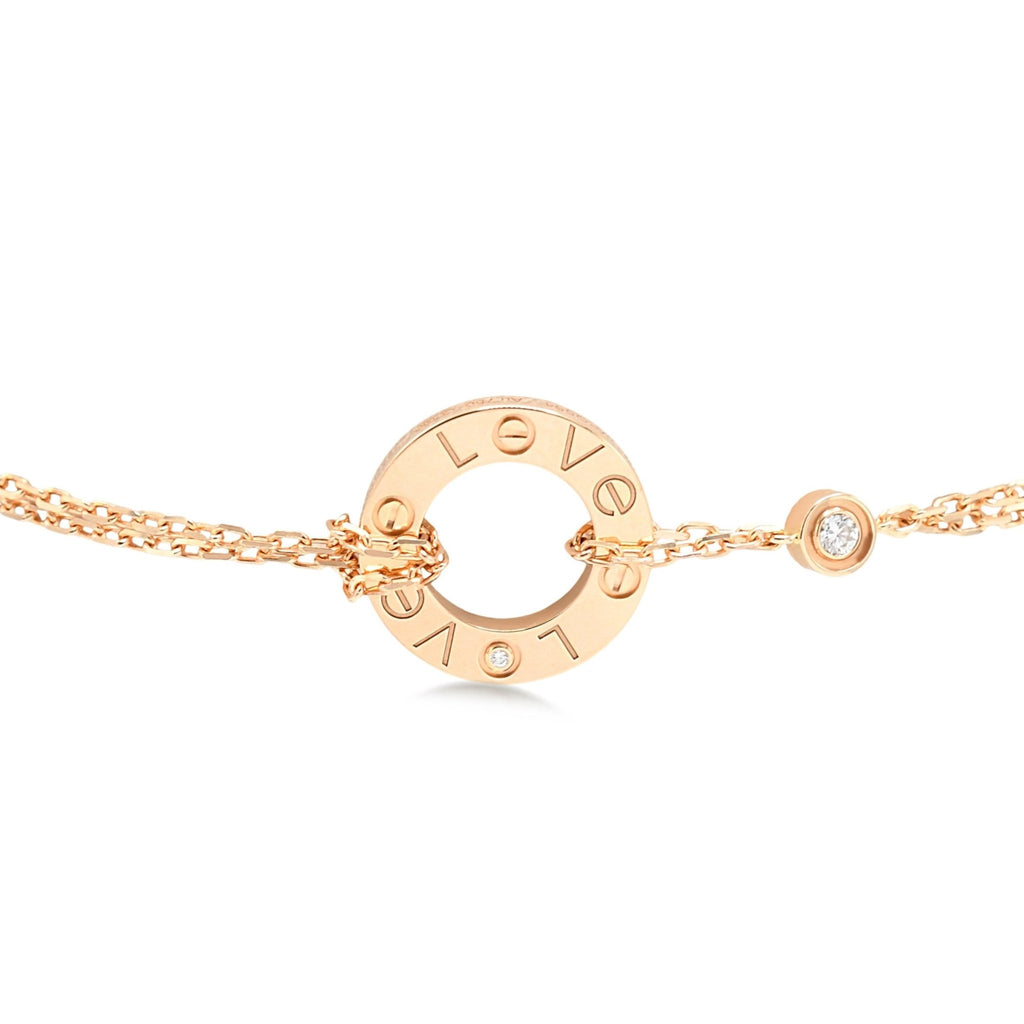 used Cartier LOVE Bracelet, On Chain, 2 Diamonds - 18ct Rose Gold