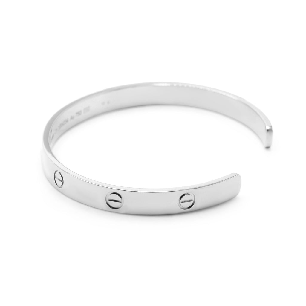 used Cartier Love Cuff Bangle Size 21 - 18ct White Gold