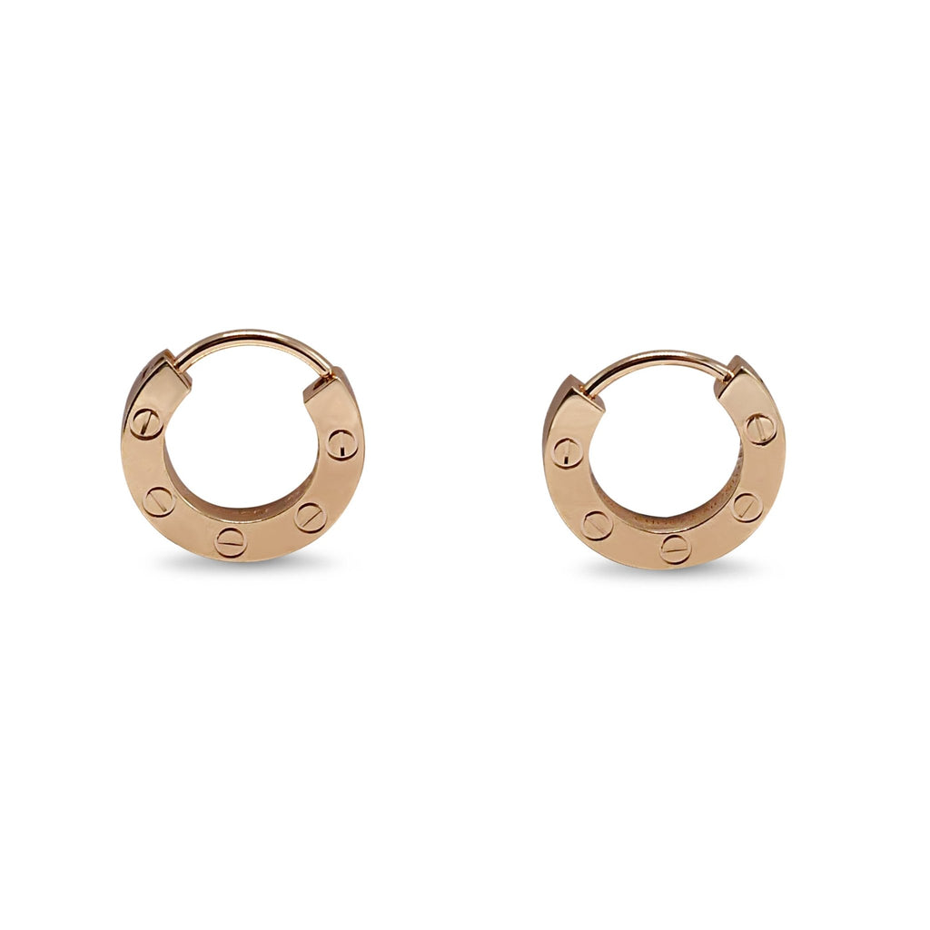 used Cartier Love Hoop Earrings - 18ct Rose Gold