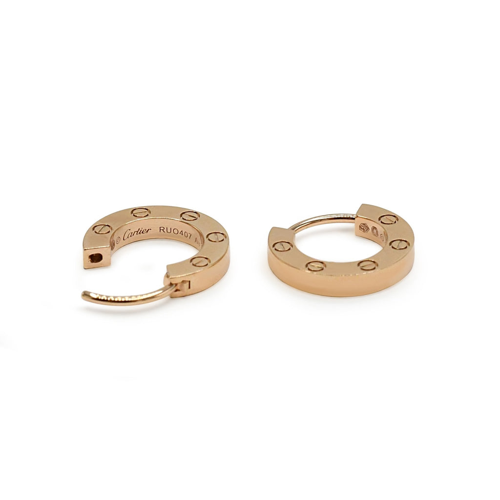 used Cartier Love Hoop Earrings - 18ct Rose Gold