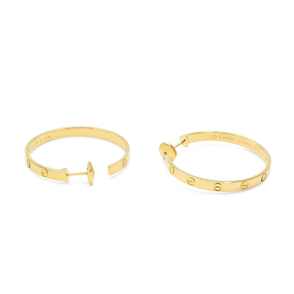 used Cartier Love Hoop Earrings - 18ct Yellow Gold