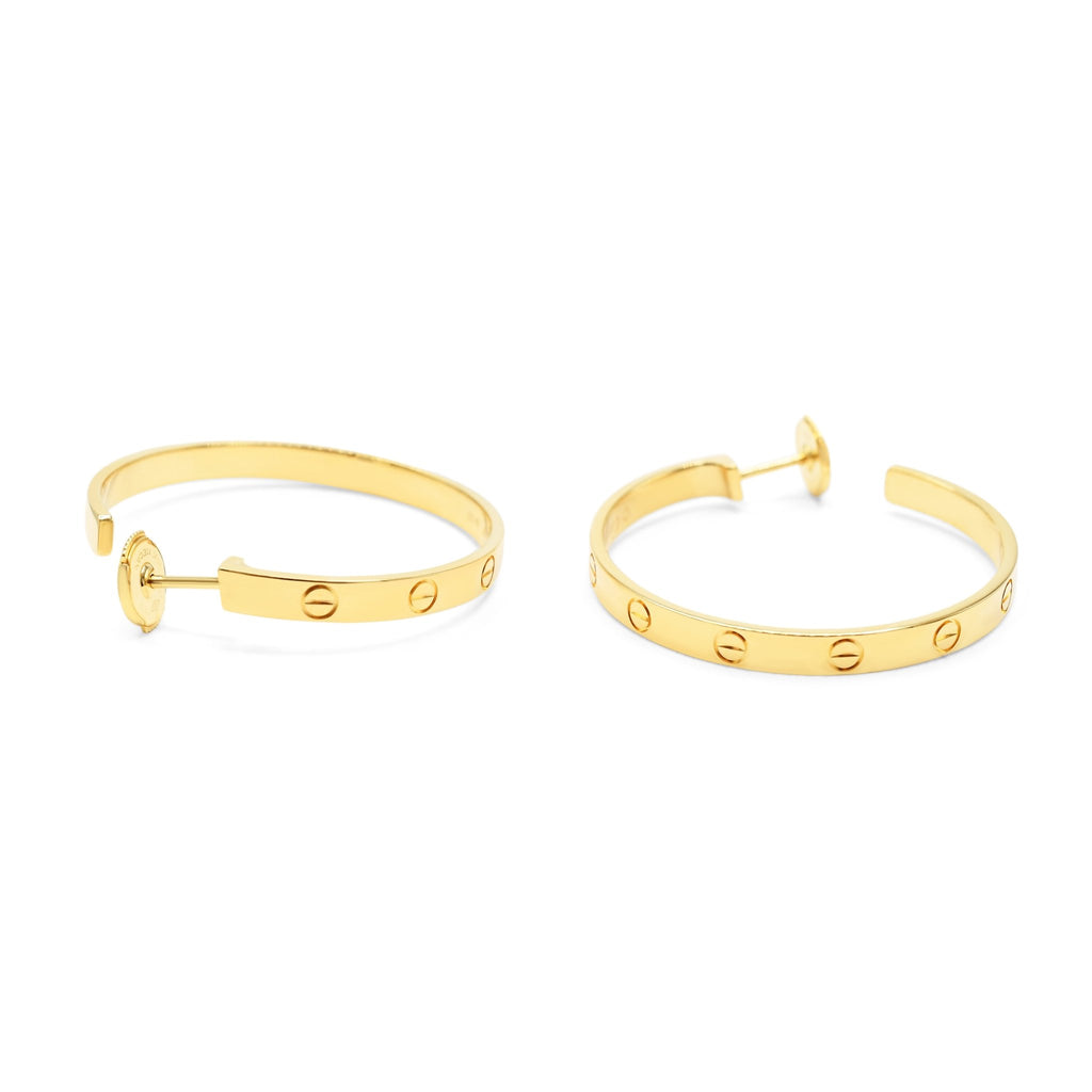 used Cartier Love Hoop Earrings - 18ct Yellow Gold