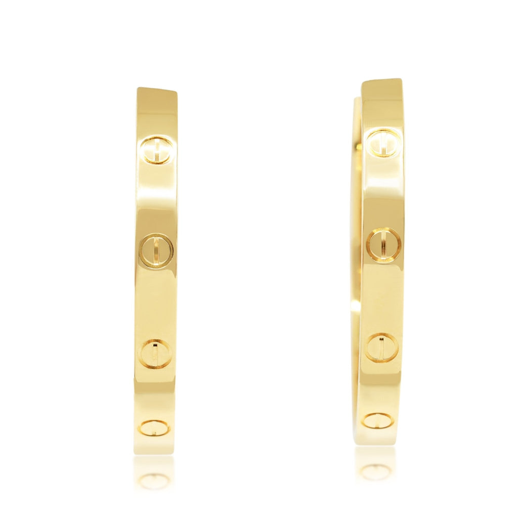 used Cartier Love Hoop Earrings - 18ct Yellow Gold