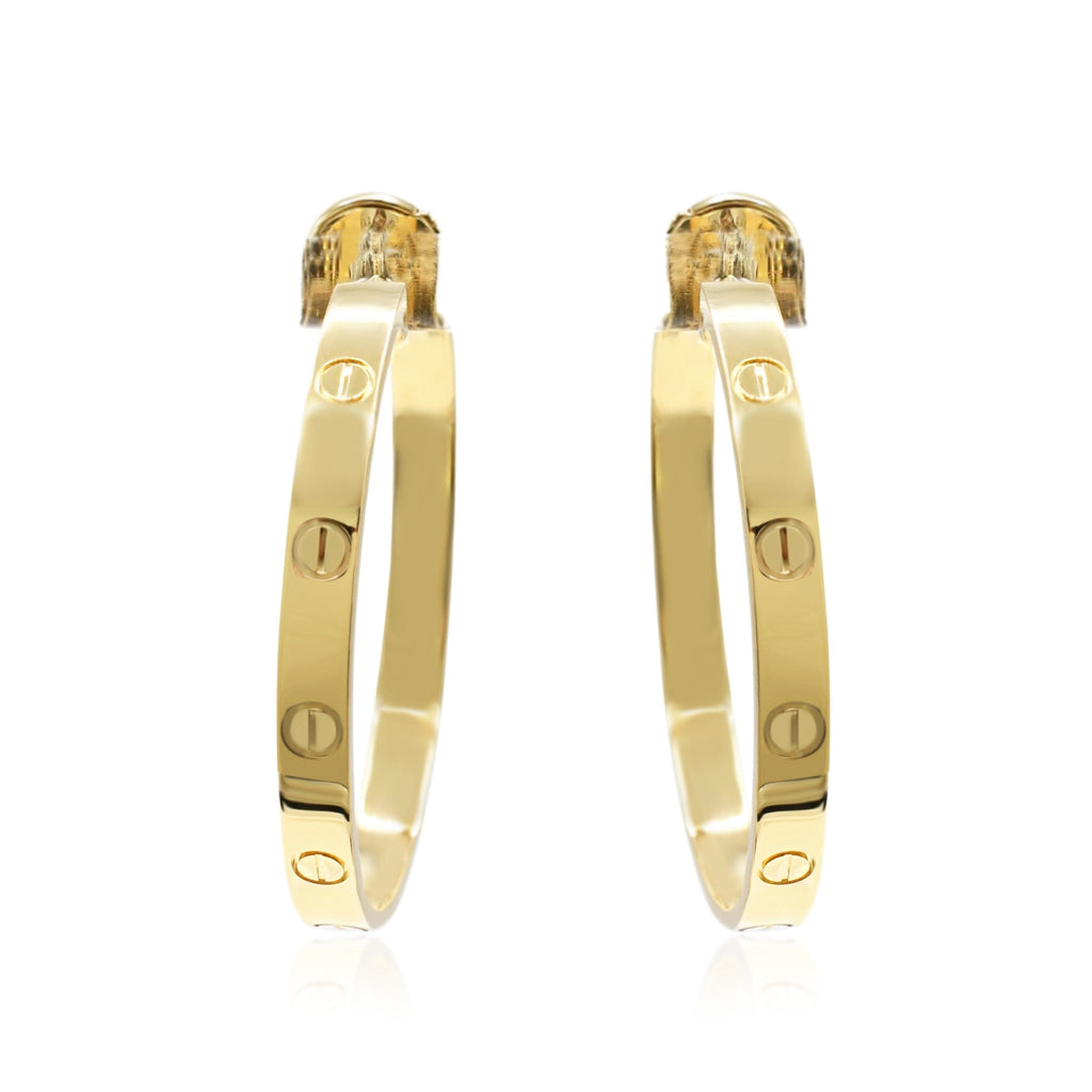 used Cartier Love Hoop Earrings - 18ct Yellow Gold