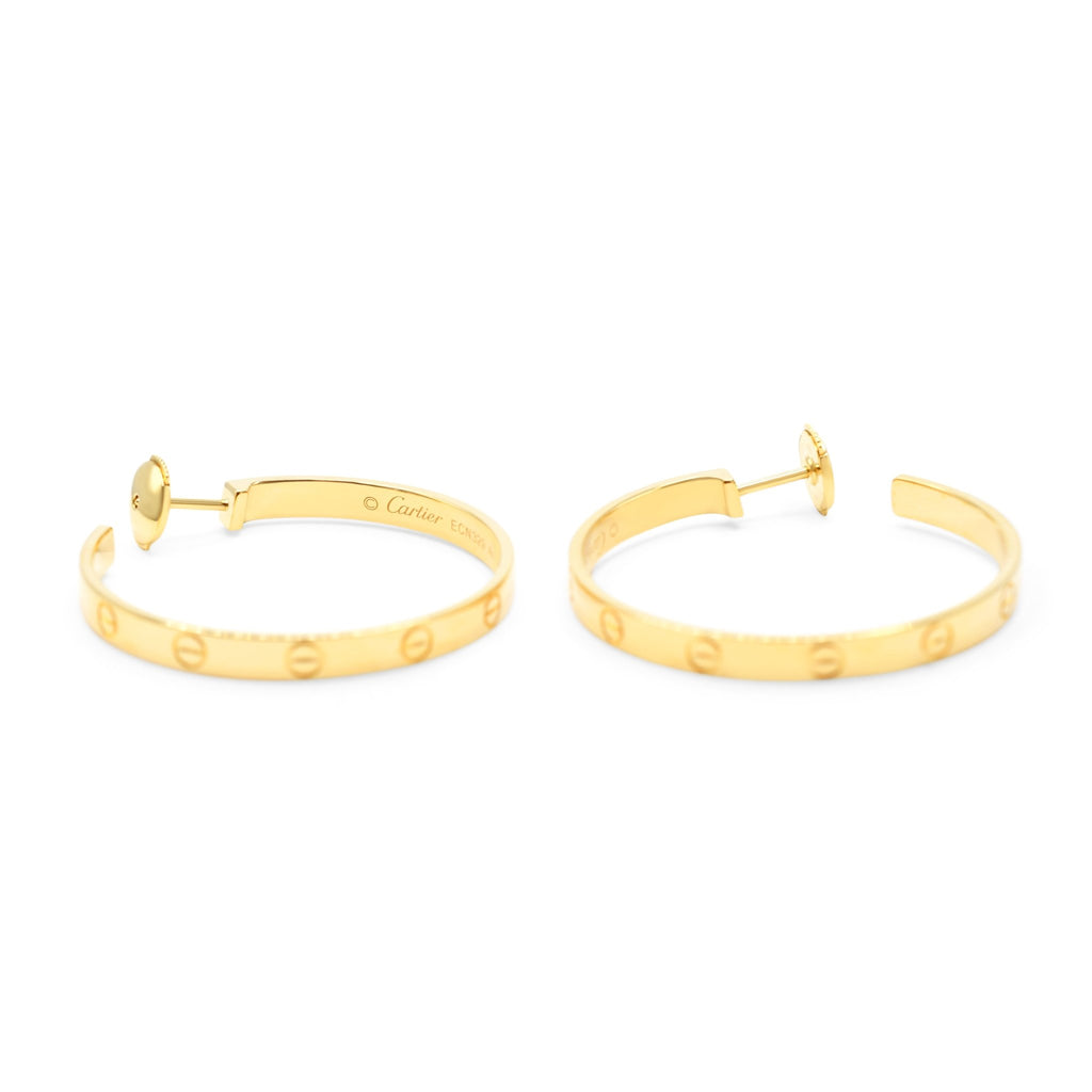 used Cartier Love Hoop Earrings - 18ct Yellow Gold
