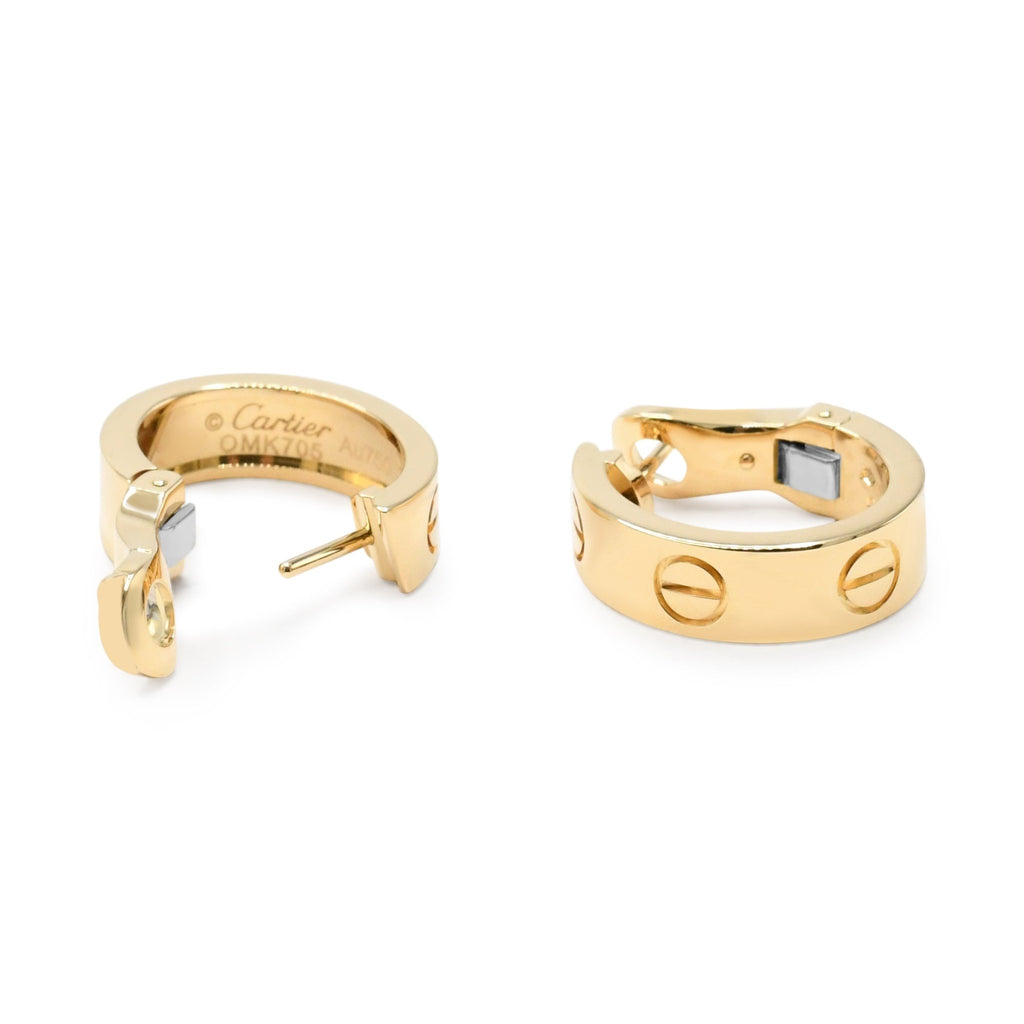 used Cartier Love Hoop Earrings Classic Model 5.7mm - 18ct Yellow Gold