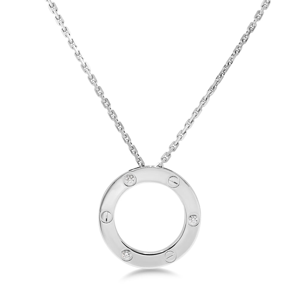 used Cartier Love Necklace 3 Diamonds - 18ct White Gold