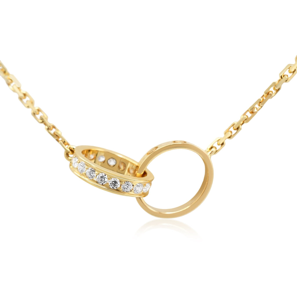 used Cartier LOVE Pendant Necklace, Half - paved - 18ct Yellow Gold