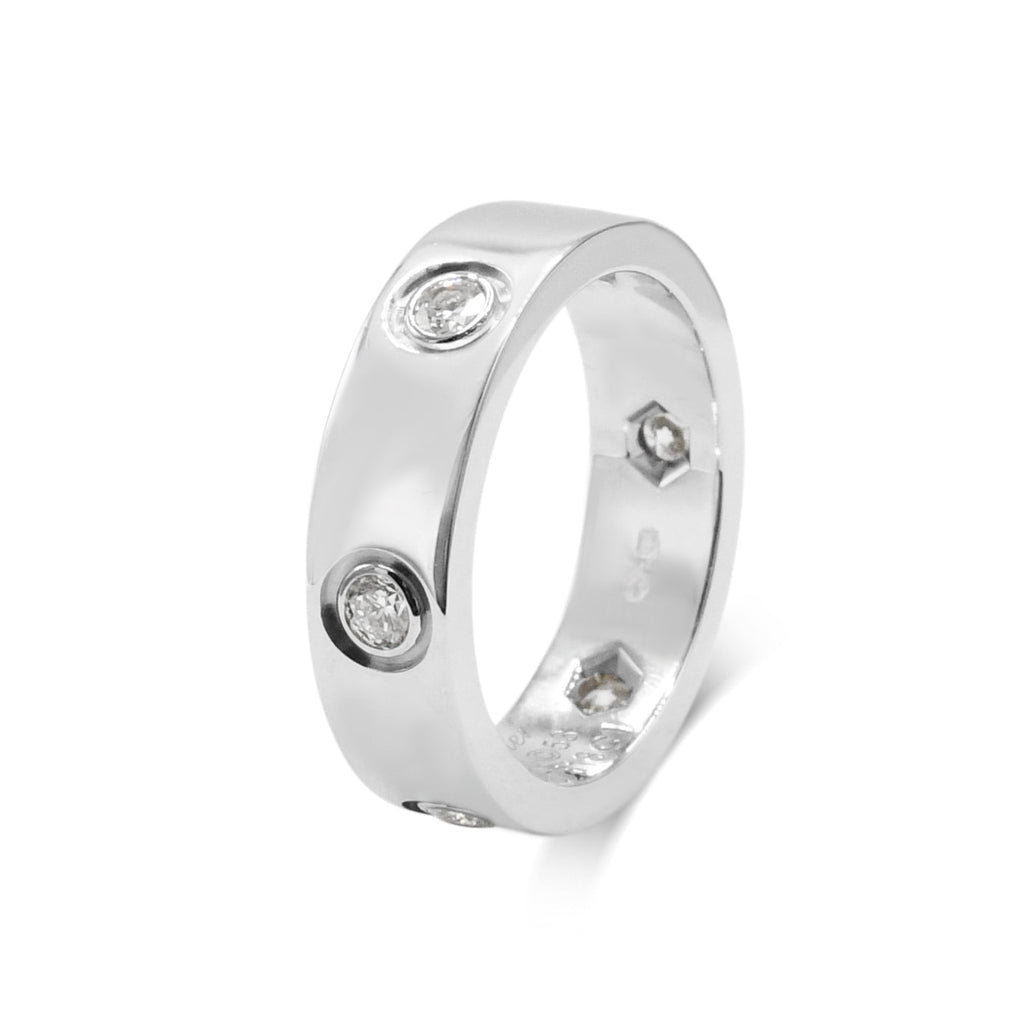 used Cartier Love Ring 5.5mm, 6 Diamond Size 53 - 18ct White Gold