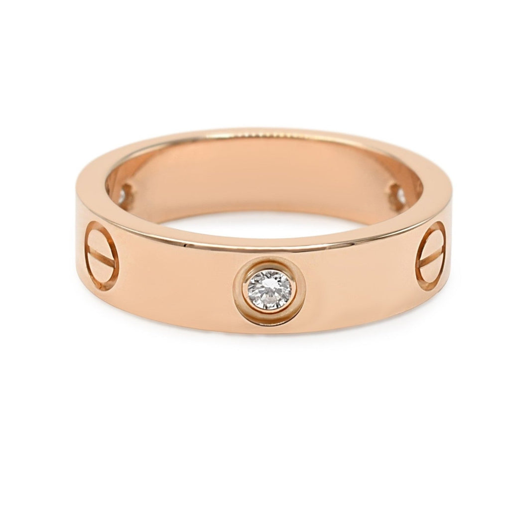 used Cartier LOVE Ring, Classic Model, 3 Diamonds Size 59 - 18ct Rose Gold