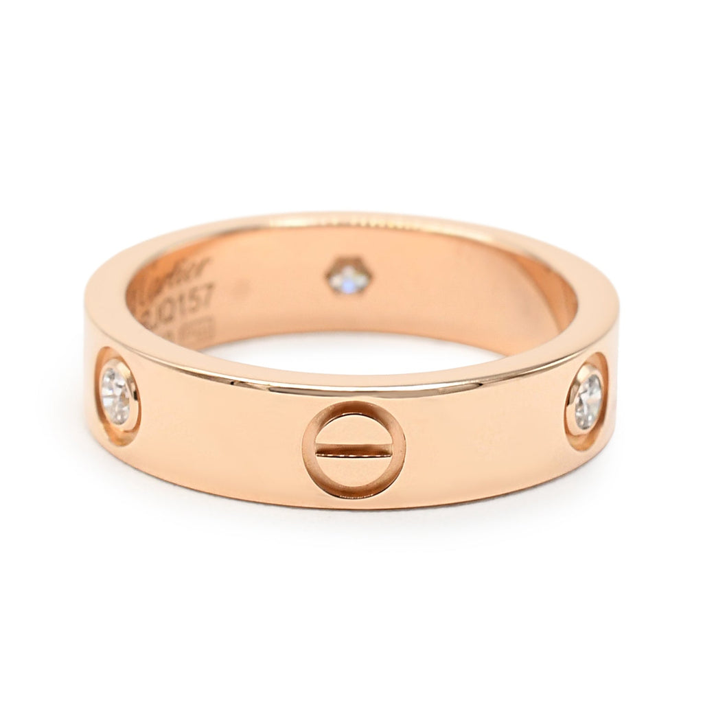 used Cartier LOVE Ring, Classic Model, 3 Diamonds Size 59 - 18ct Rose Gold
