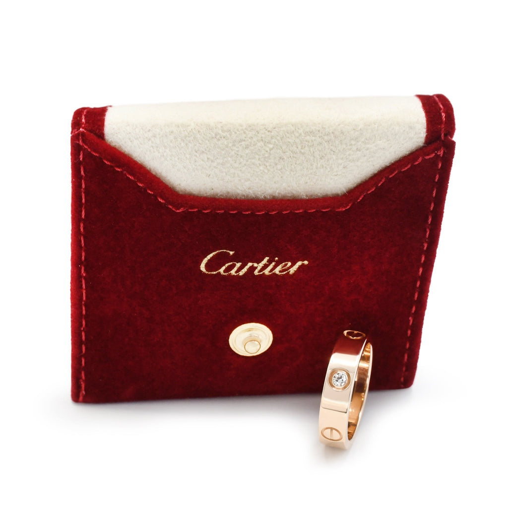 used Cartier LOVE Ring, Classic Model, 3 Diamonds Size 59 - 18ct Rose Gold