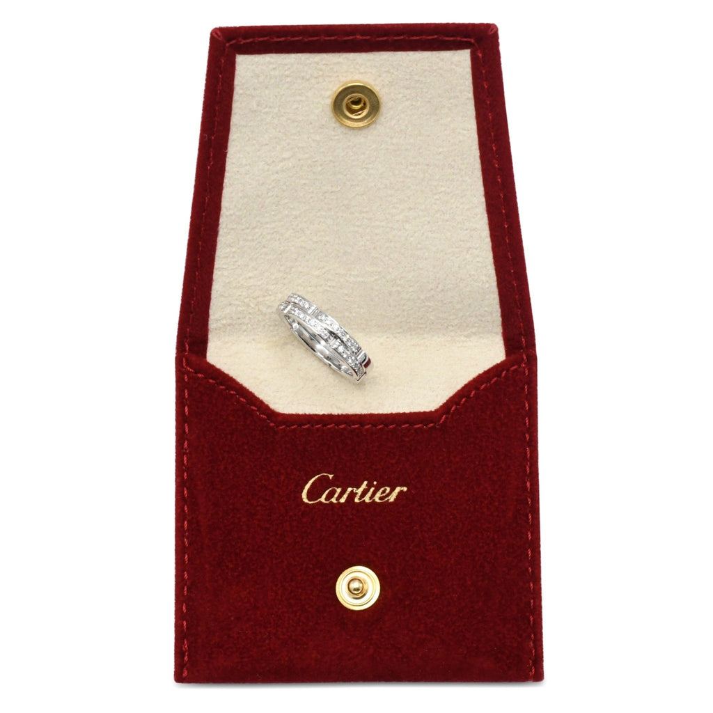 used Cartier Maillon Panthère Diamond Ring Size 53 - 18ct White Gold