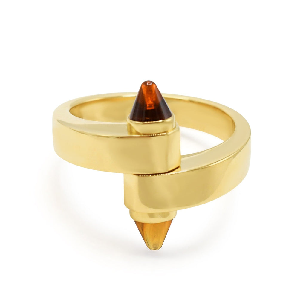 used Cartier Menotte Citrine Ring Size 59 - 18ct Yellow Gold