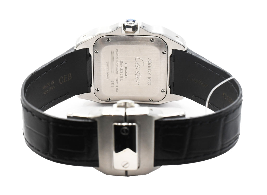 used Cartier Midsize Santos 100 33mm Steel Watch - Ref W20126X8