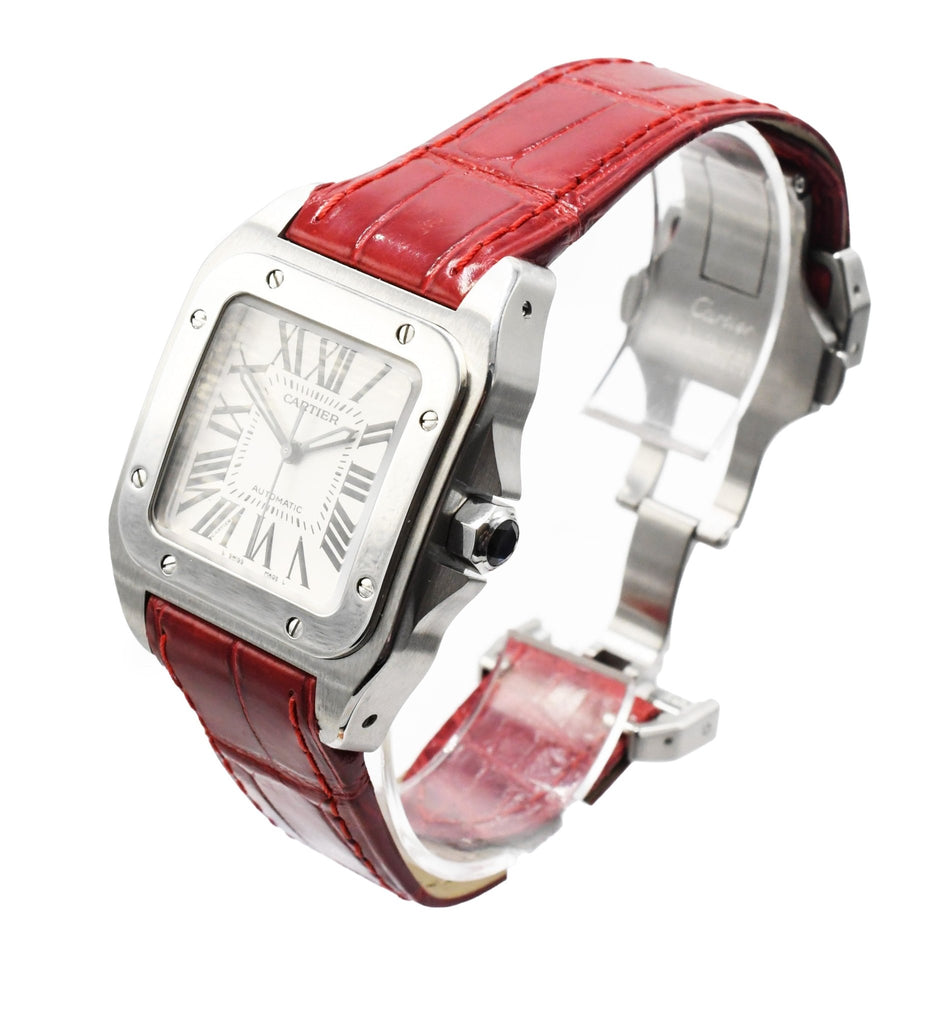 used Cartier Santos 100 33mm Steel Watch - Ref: W20106X8