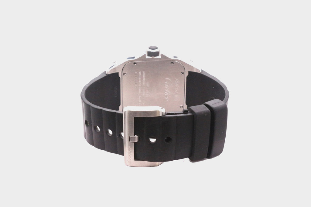 used Cartier Santos 100 XL Rubber / Steel Watch - Ref 2656