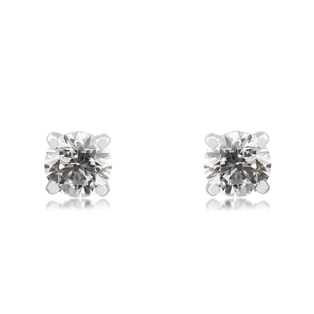 used Cartier Solitaire Brilliant Cut Diamond Stud Earrings