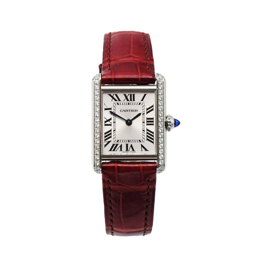 used Cartier Steel Tank Watch, Small Model, Quartz Movement Ref W4TA0016