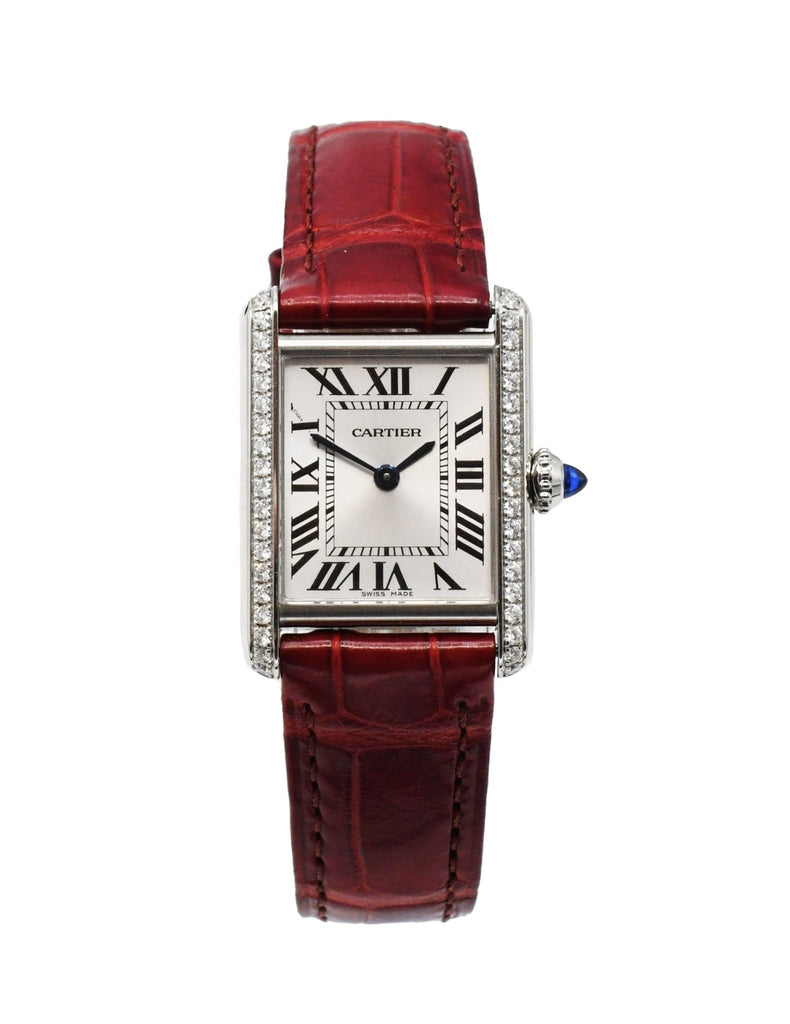 used Cartier Steel Tank Watch, Small Model, Quartz Movement Ref W4TA0016