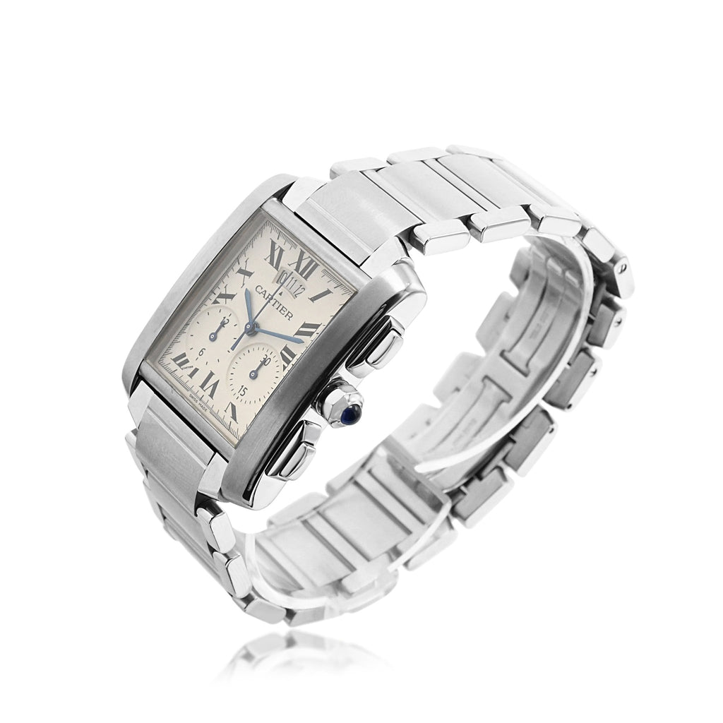 used Cartier Tank Chronoflex 36 x 28mm Steel Quartz Watch