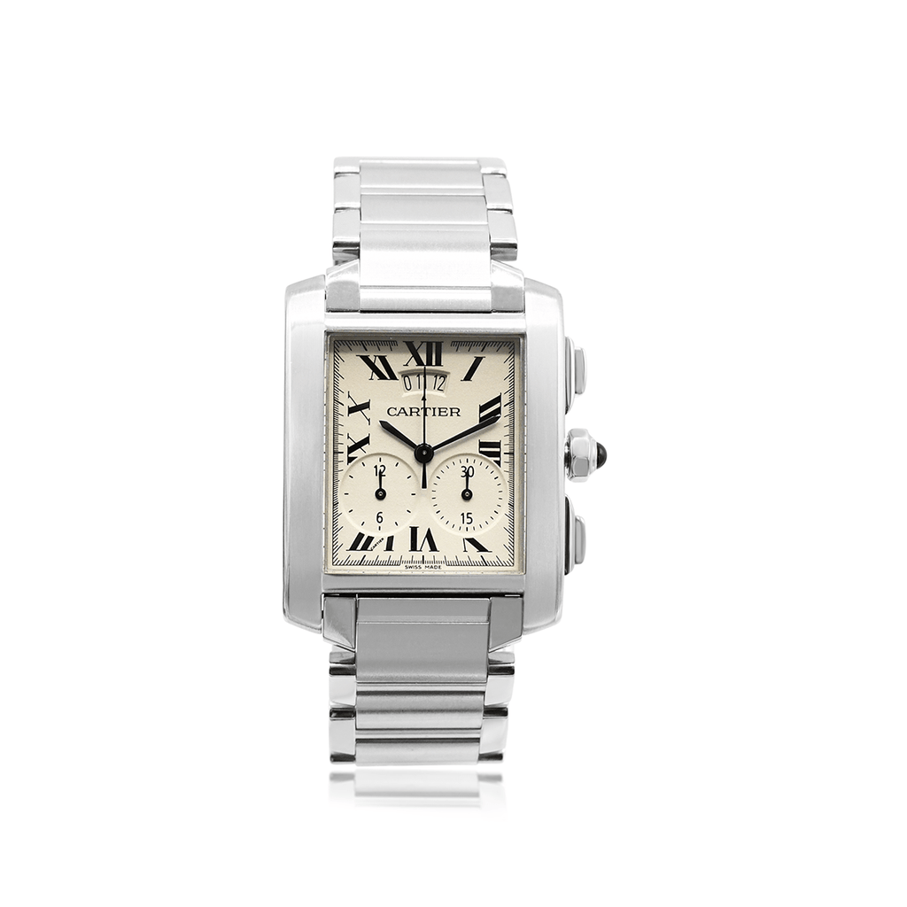 used Cartier Tank Chronoflex 36 x 28mm Steel Quartz Watch