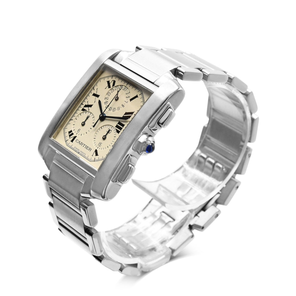 used Cartier Tank Chronoflex 36 x 28mm Steel Quartz Watch