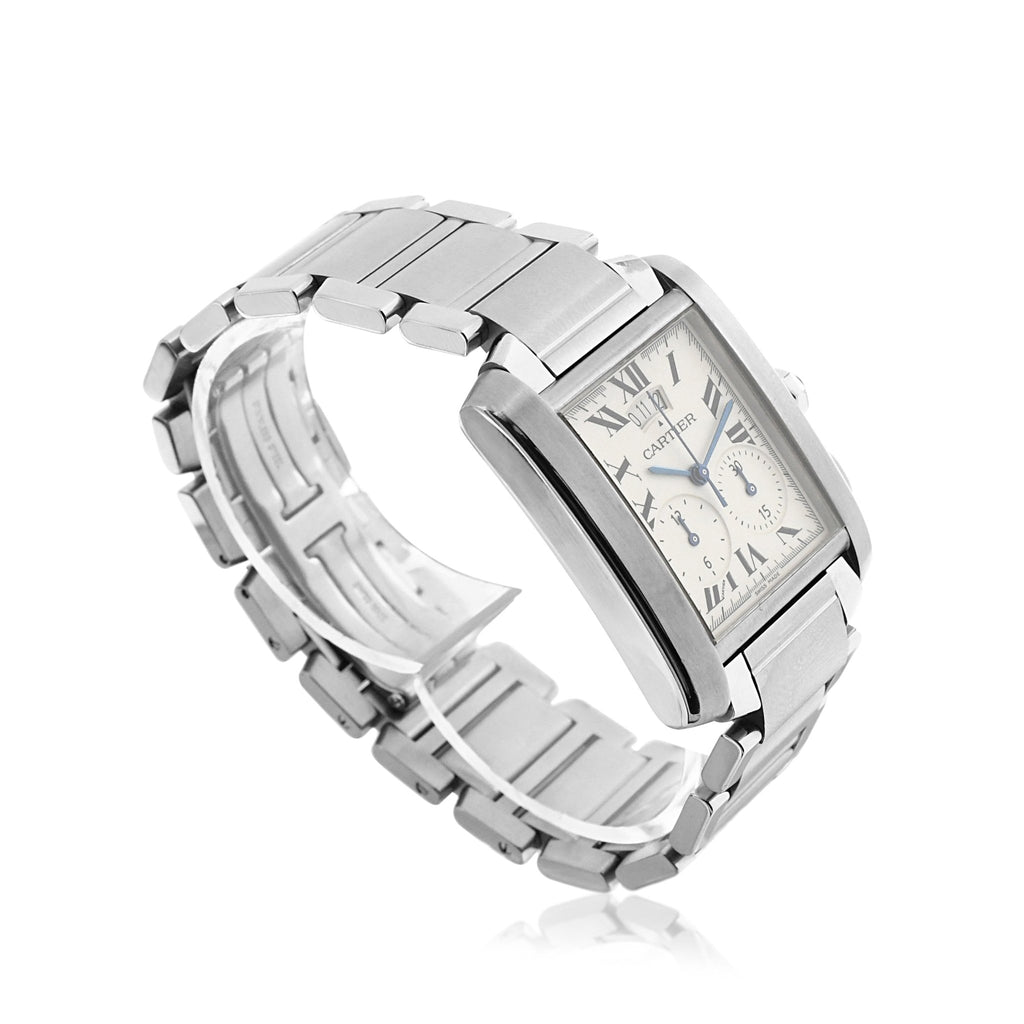 used Cartier Tank Chronoflex 36 x 28mm Steel Quartz Watch