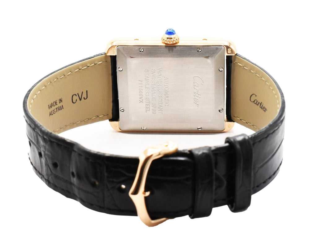 used Cartier Tank Solo XL Auto Strap Watch - 18ct Rose Gold & Steel