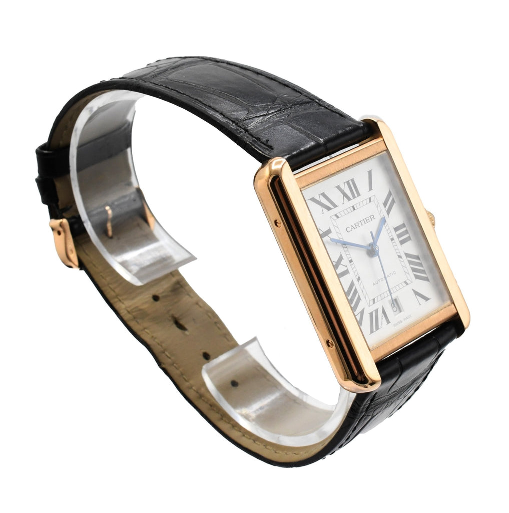 used Cartier Tank Solo XL Auto Strap Watch - 18ct Rose Gold & Steel