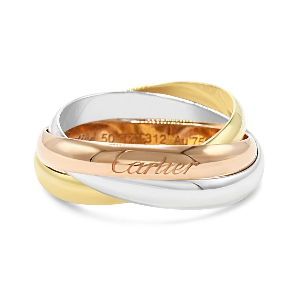 used Cartier Three Colour Trinity Ring Size 50, Small Model