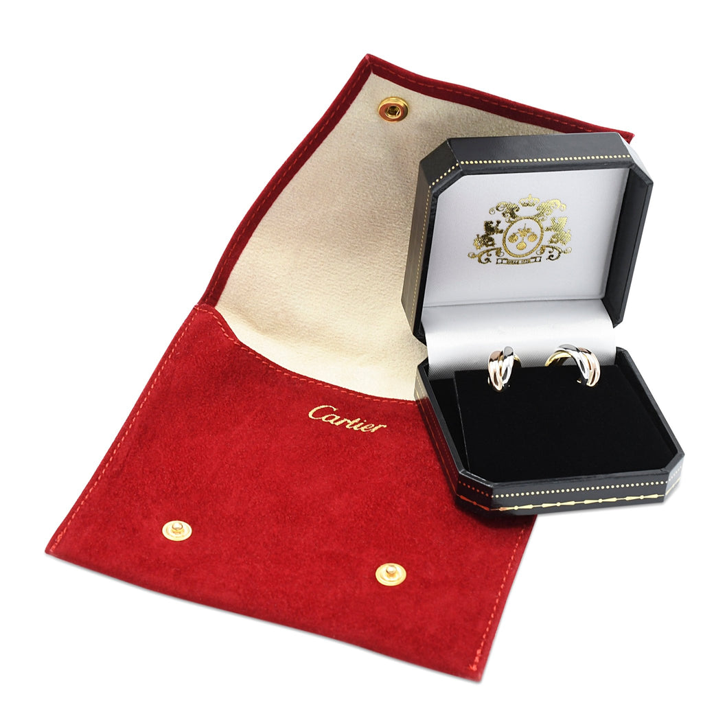 used Cartier Trinity Earrings, Classic Model - 18ct Three Colour Gold
