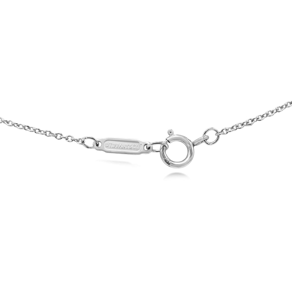 used Certificated Tiffany Solitaire Diamond Pendant On Chain - Platinum