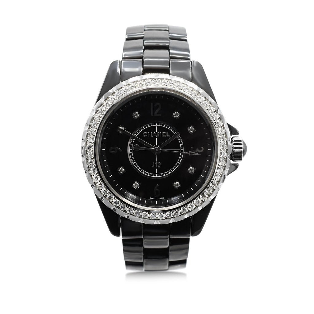 used Chanel 33mm J12 Diamond Set Quartz Watch Ref H3108