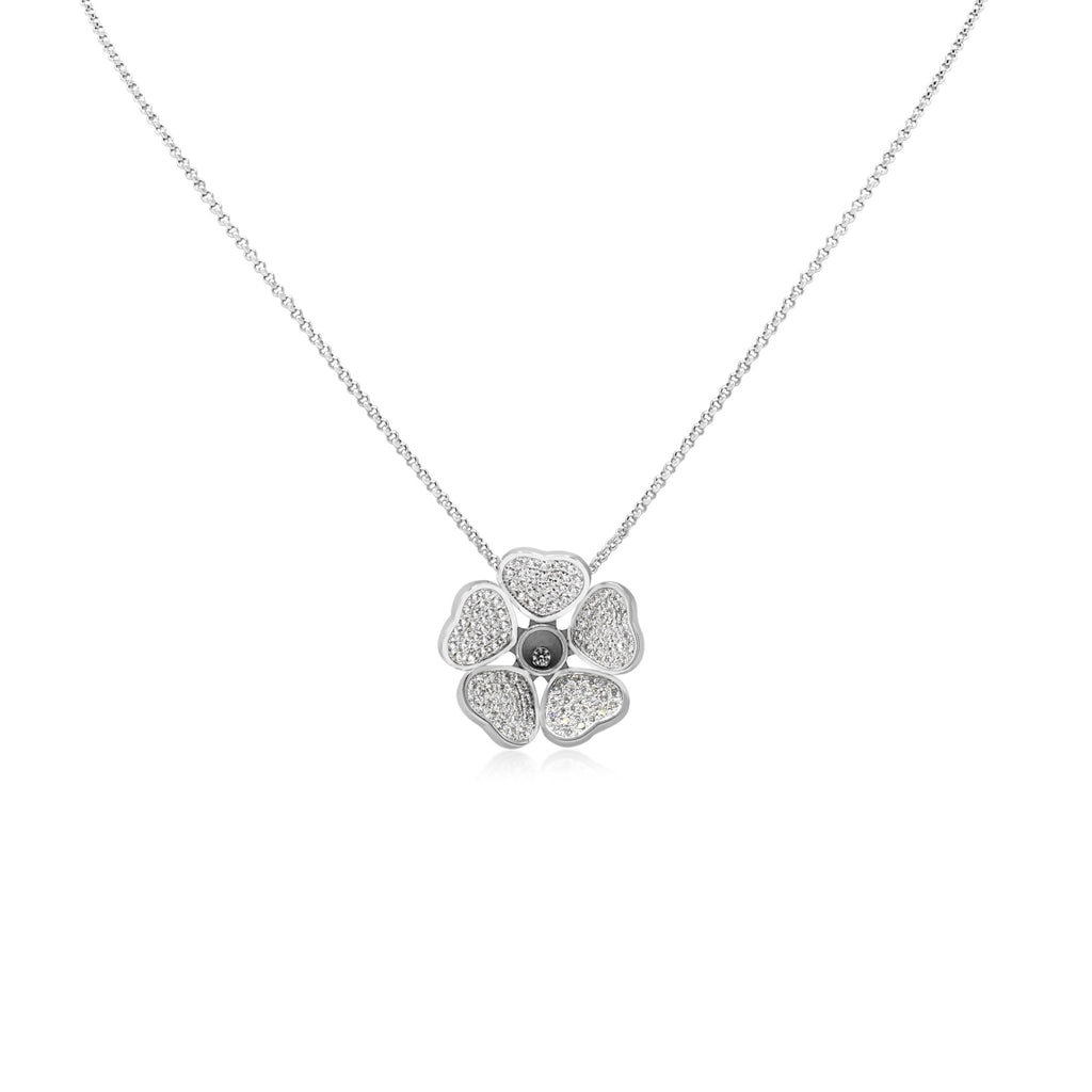 used Chopard Diamond Happy Hearts Flowers Necklace - 18ct White Gold