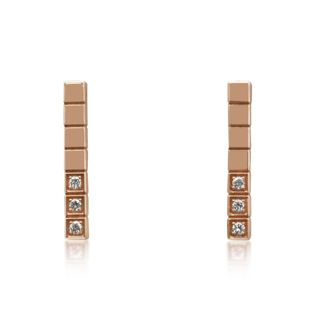 used Chopard Diamond Ice Cube Earrings - 18ct Rose Gold