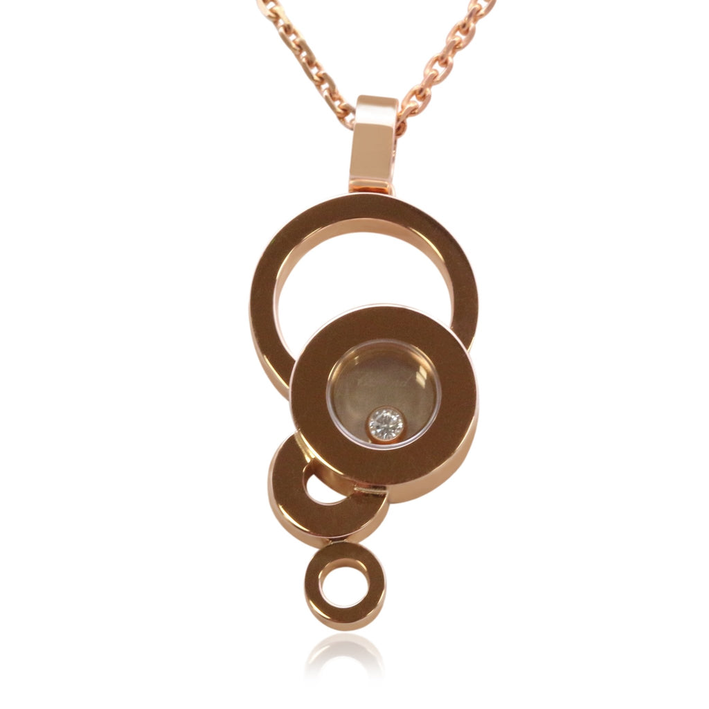 used Chopard Happy Bubbles Diamond Pendant Necklace - 18ct Rose Gold