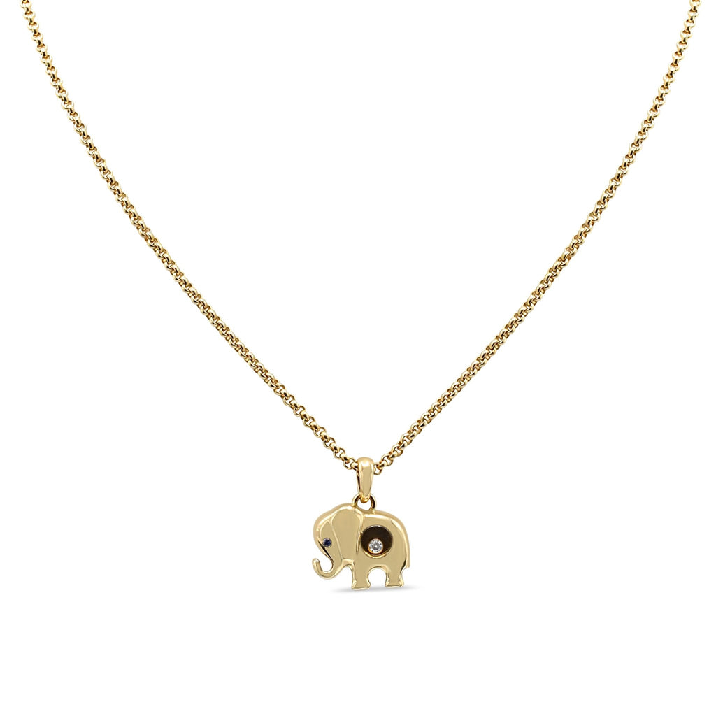 used Chopard Happy Diamond Elephant Pendant On Necklace - 18ct Yellow Gold