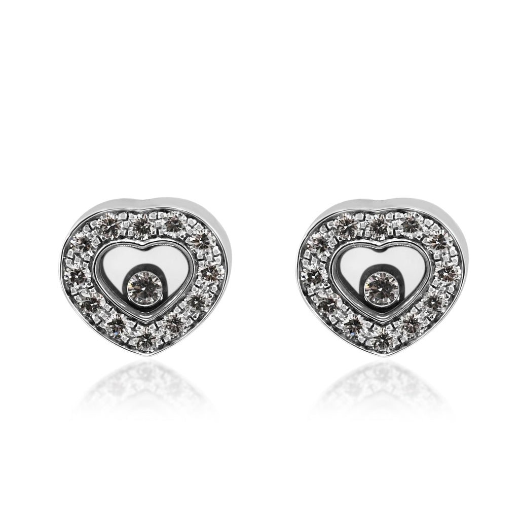 used Chopard Happy Diamond Heart Earrings - 18ct White Gold