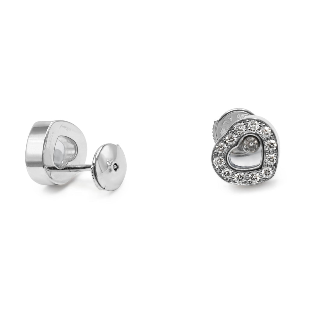 used Chopard Happy Diamond Heart Earrings - 18ct White Gold